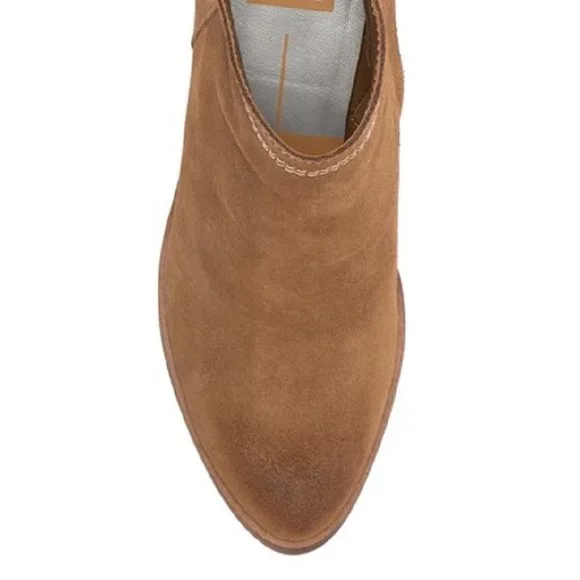 NEW Dolce Vita Scot Suede Booties in Saddle Brown Sz 10 - Picture 4 of 9